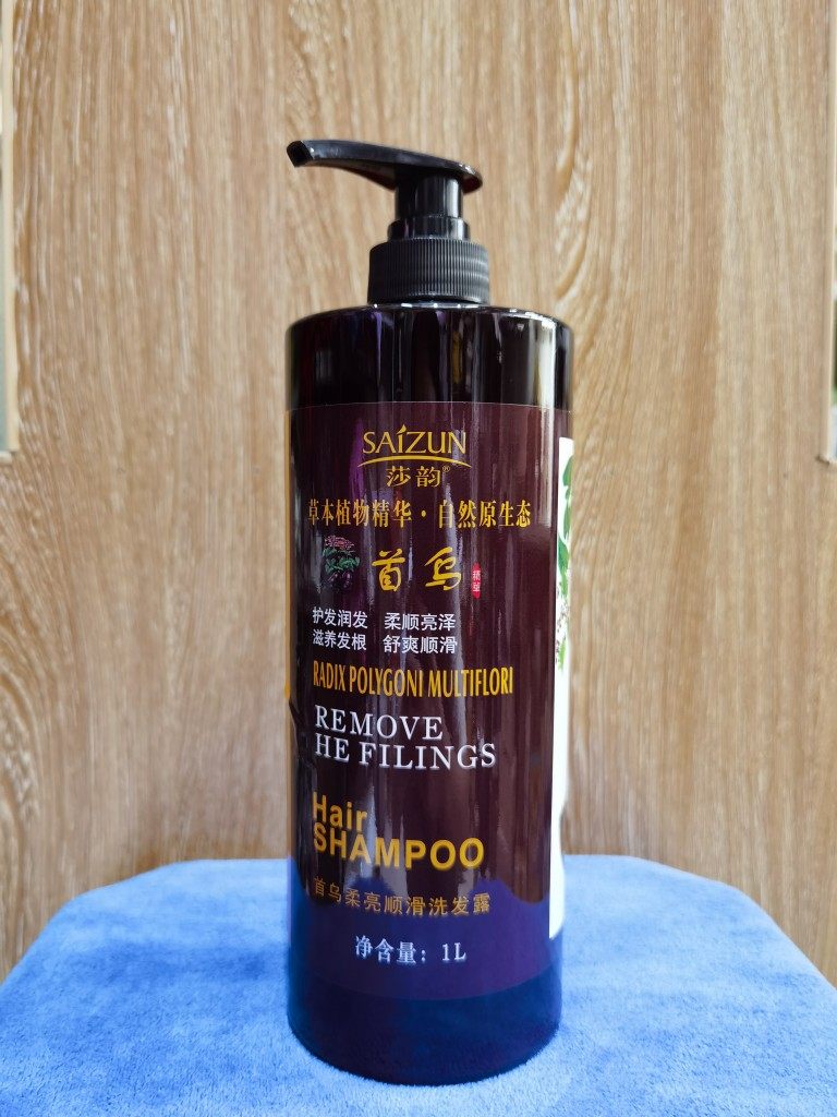 莎韵首乌柔亮顺滑洗发露1l护发润发柔顺亮泽滋养发根黑发洗发膏