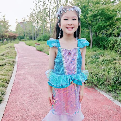 夏季cos小美人鱼公主洋气礼服裙