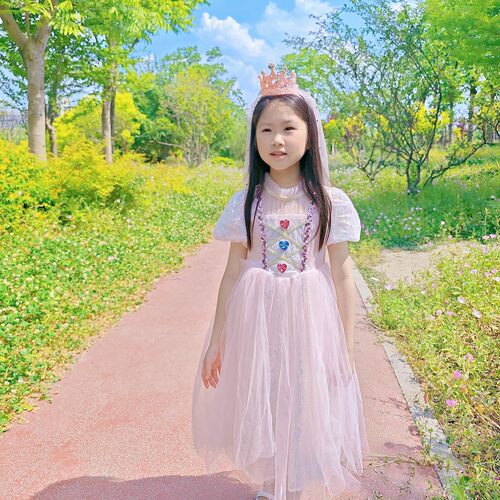 美人鱼公主裙爱心幻彩生日礼服