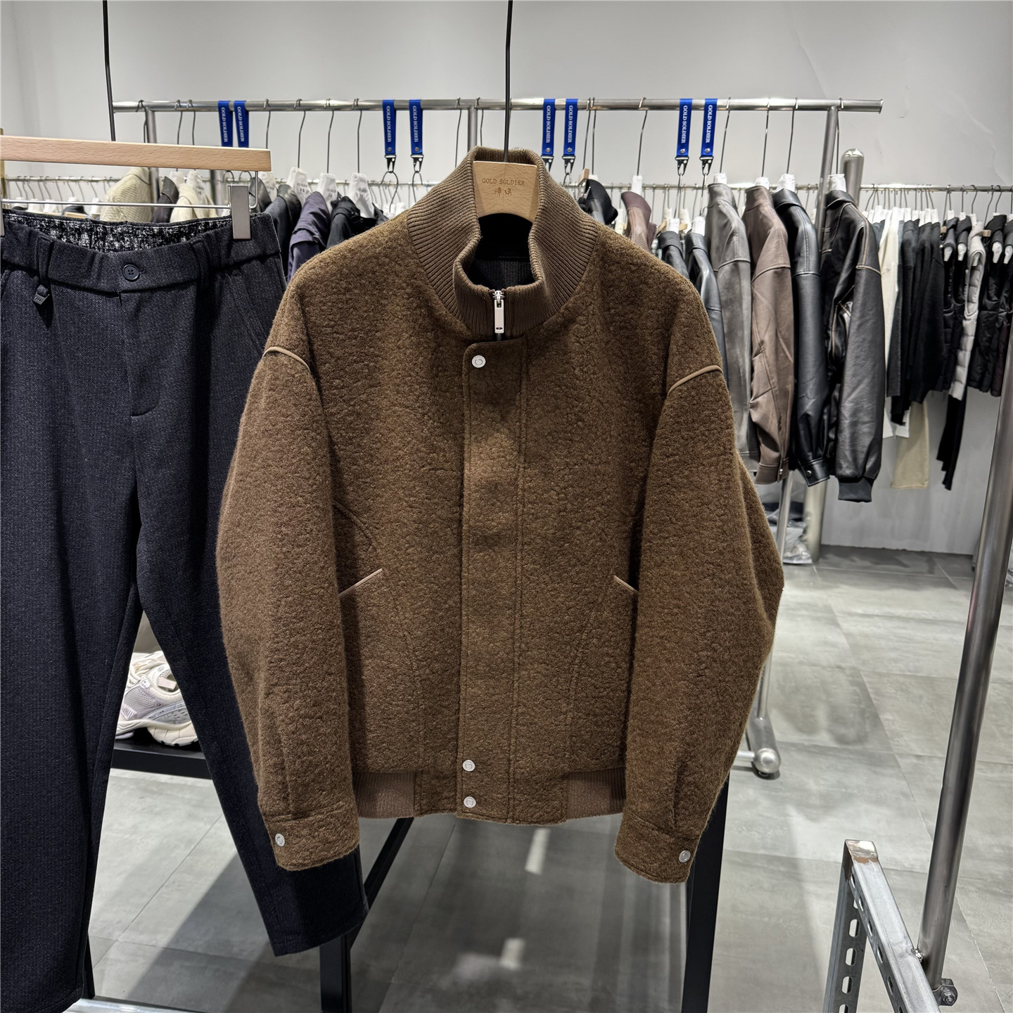 2025秋冬新品男韩版高端轻奢羊毛呢夹克外套青年日系潮流保暖笳克