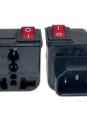 Wonpro稳不落PDU机柜UPS服务器IEC320-C14品字万用转换插头带开关