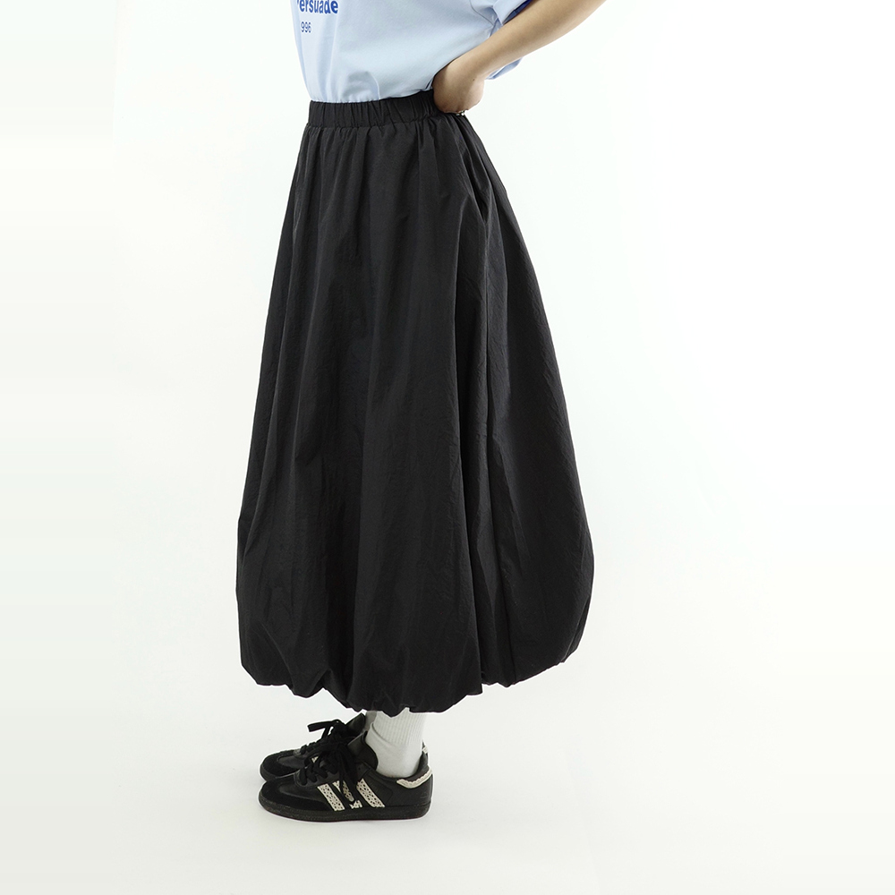 咕噜喔 2025夏季新款黑色高腰长裙户外夏季速干蓬蓬半身裙两色