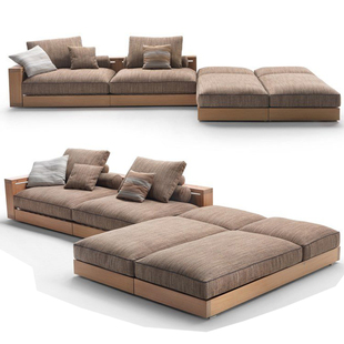 Antonio Citterio三款新品 意大利沙发实木折叠茶几桌子组合午睡