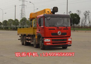 东风前四后八轮14-16吨直臂折臂吊机随车起重运输车 玉柴自背吊车