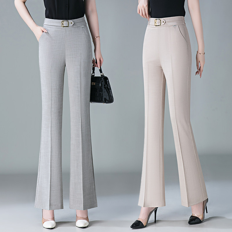 微喇裤女夏季棉麻高腰显瘦休闲长裤垂感百搭西装裤薄款冰丝喇叭裤,女装/女士精品,休闲裤,淘宝优惠券,粉丝福利购,淘宝优惠卷