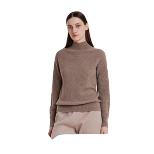 歌莉娅100全羊绒衫女装半高领2023冬季新款高端无缝毛衫1BSC5J240