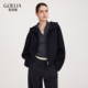 2025新款 外套女冬季 穿搭 歌莉娅双面呢天丝羊毛连帽短款 首降