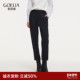子高腰铅笔裤 首降5折 冬季 穿搭针织裤 歌莉娅黑色长裤 女2025新款