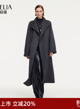 歌莉娅男女同款全羊毛大衣2025新款冬季穿搭双面呢外套1EDL6N700
