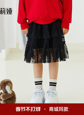 【歌莉娅童装】黑色纱纱蛋糕童装半截裙儿童半身裙子101V2D080
