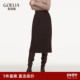 秋季 首降3折 歌莉娅针织半身裙女2025新款 穿搭小众高腰直筒裙子