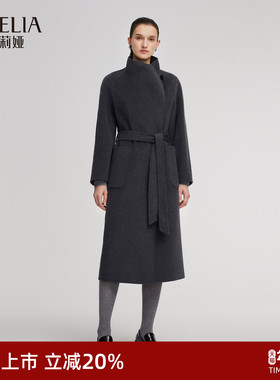 歌莉娅全羊毛大衣女2025新款冬季穿搭立领毛呢长款外套1ENC6N280