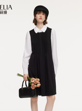 歌莉娅假两件连衣裙女2026新款春季巨好看穿搭通勤裙子1F1R4H150