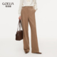子女春季 裤 2026新款 通勤风西装 高腰直筒长裤 歌莉娅水洗羊毛羊绒裤