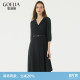 歌莉娅醋酸连衣裙通勤女神范小黑裙高级感气质显瘦裙子117C4K180