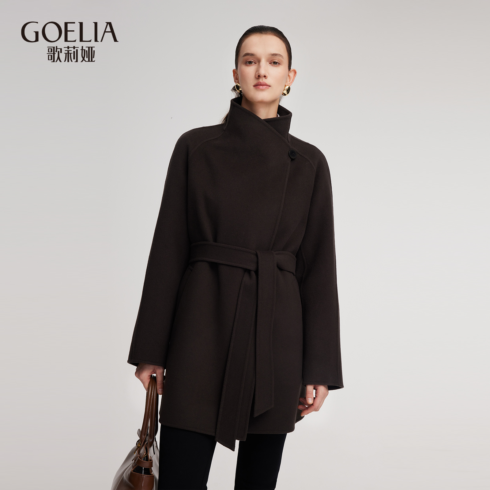 歌莉娅冬季羊毛羊绒大衣外套女