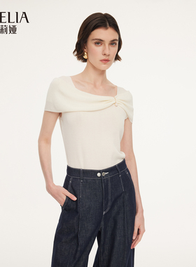 歌莉娅天丝针织短袖女2026新款春季小众好看紧身T恤上衣1F3R5H060