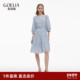 秋季 首降3折 歌莉娅小香风连衣裙女2025新款 重要场合醋酸V领裙子