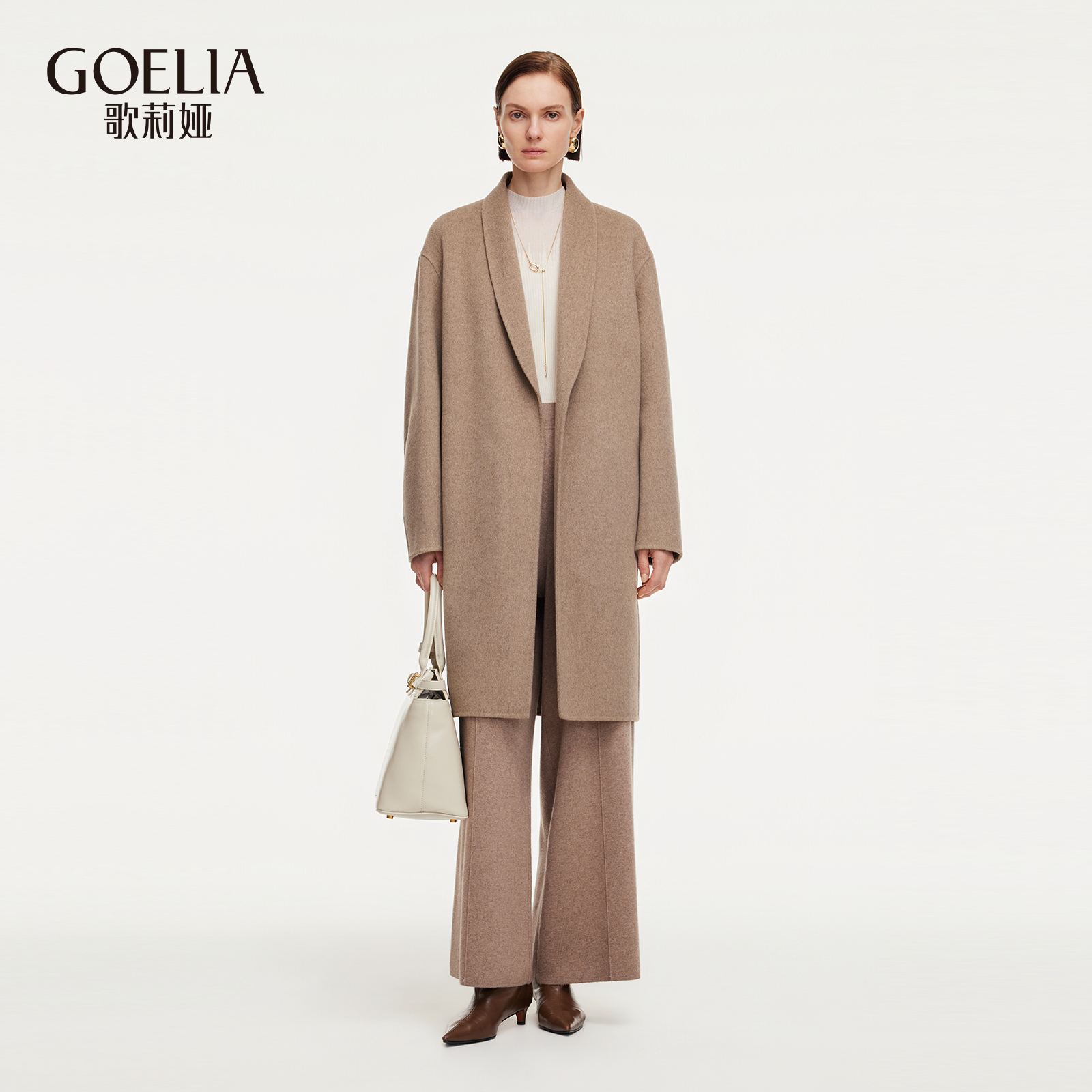 歌莉娅冬季全羊绒大衣双面呢外套