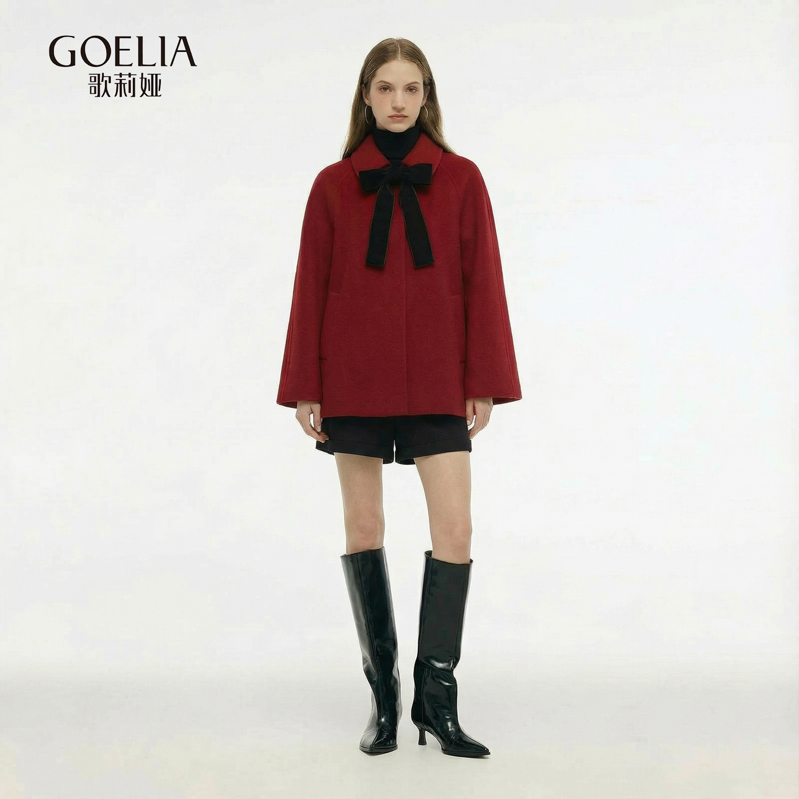 歌莉娅羊毛大衣女宽松毛呢外套