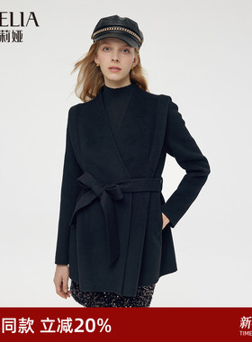 歌莉娅黑色呢子短大衣女秋冬新款小个子高级感外套1CCR6E360