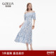 首降3折 歌莉娅连衣裙女夏季 海边度假穿搭蓝调好看裙子