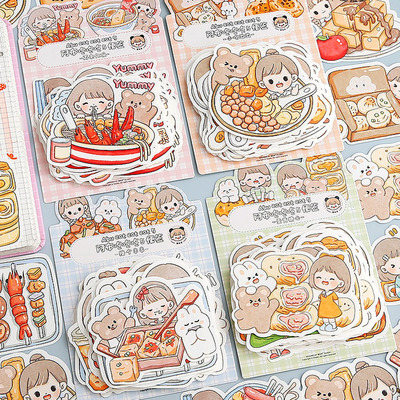 提拉多阿布吃吃吃5便签ins可爱创意高颜值手账素材无粘性手帐贴纸