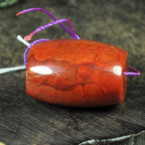 特价天然北票战国红缟玛瑙勒子单珠腰鼓珠手链配珠挂件吊坠鸡血红