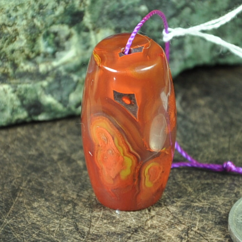 天然北票战国红缟玛瑙勒子单珠腰鼓挂件吊坠手链配珠T3毛衣链男女