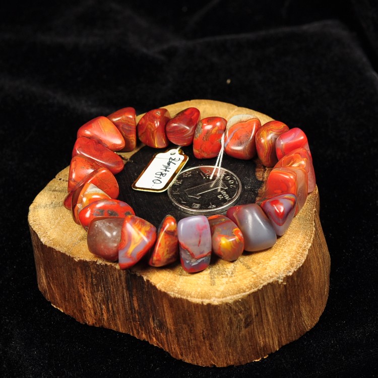 无烧天然北票战国红缟玛瑙手链不规则随形手串男女多款多图不定型