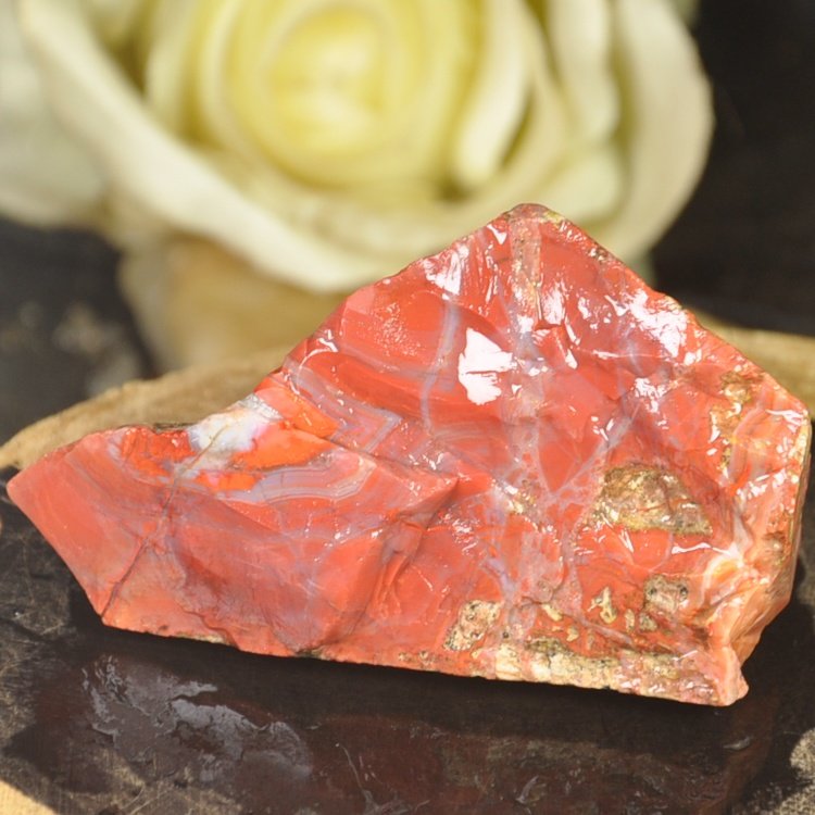 辽宁朝阳天然北票战国红缟玛瑙原石肉料矿标小摆件手把件2---56号