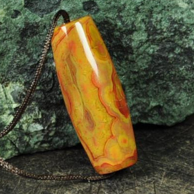 鸡油黄 天然北票战国红缟玛瑙勒子单珠闪丝男女挂件吊坠毛衣链309