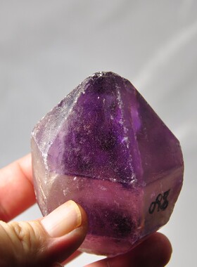 原生态黄胶花紫水晶原石手把件