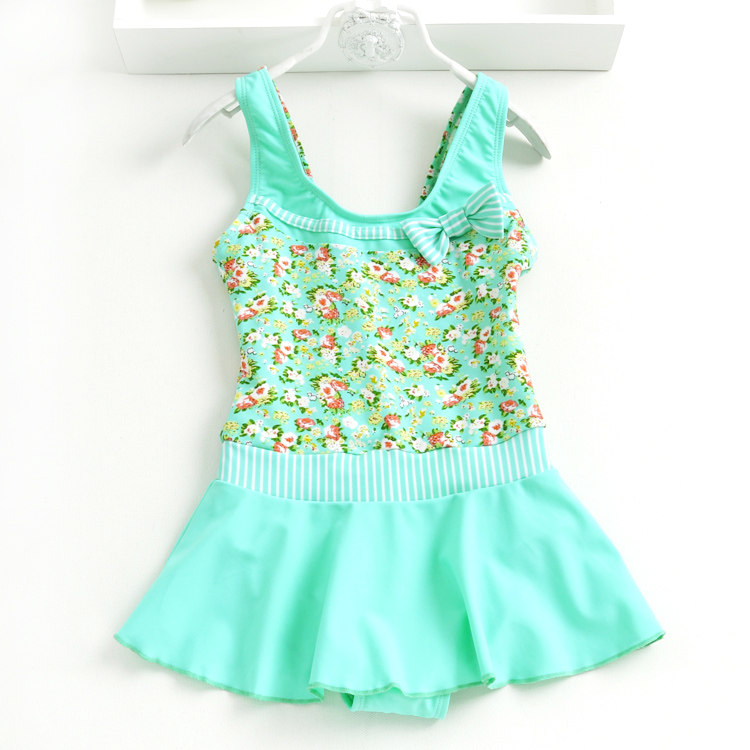 儿童游泳衣女童小孩中大童小学生连体速干休闲泡温泉沙滩泳装