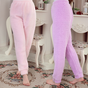 睡裤女长裤珊瑚绒秋冬羊羔绒加厚大码摇粒绒睡衣休闲家居裤收口
