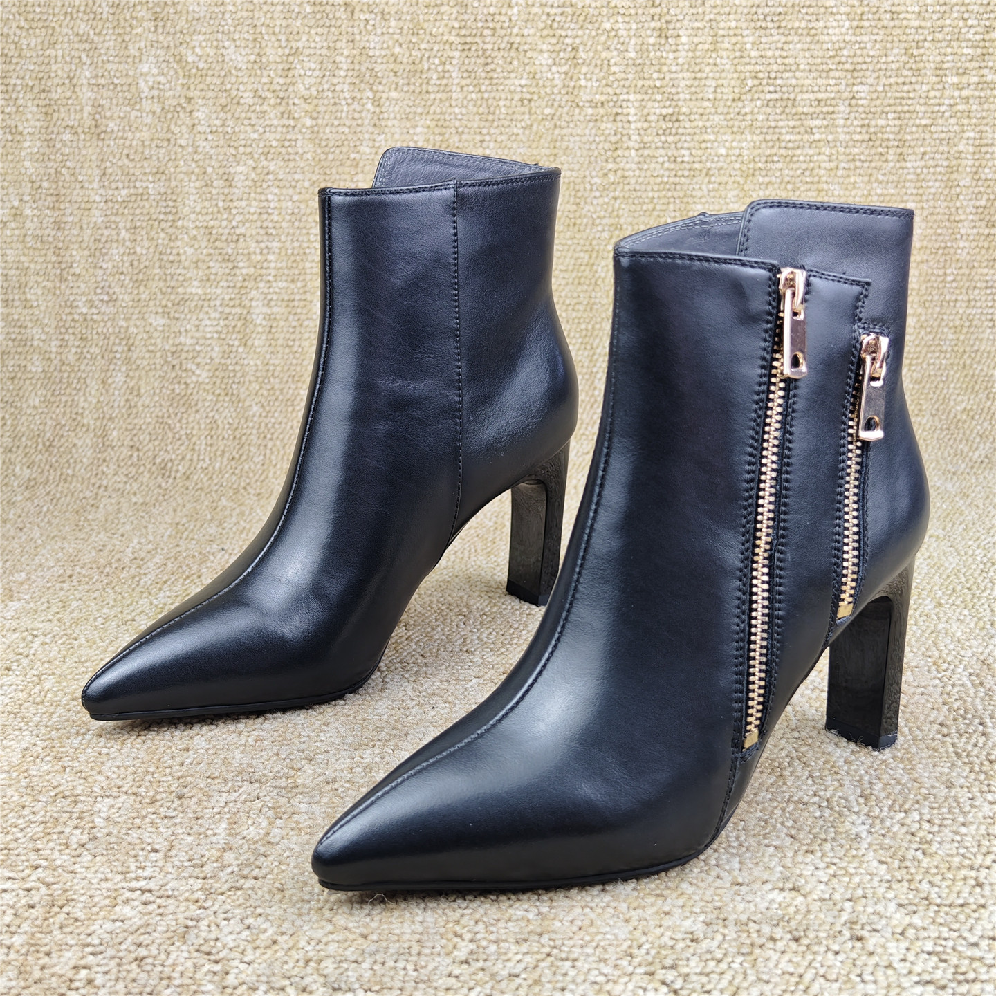 品牌撤柜断码处理女鞋真皮单里时装靴尖头高跟靴子气质百搭女短靴,女鞋,时装靴,淘宝优惠券,粉丝福利购,淘宝优惠卷