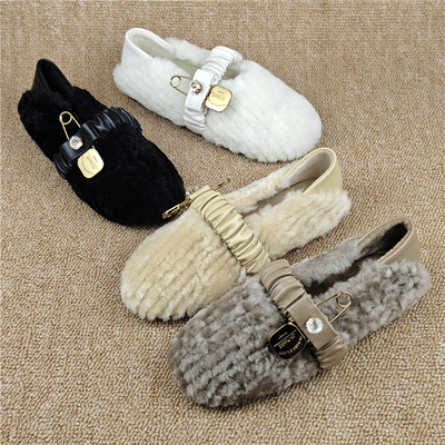 羊毛一脚蹬休闲毛毛鞋