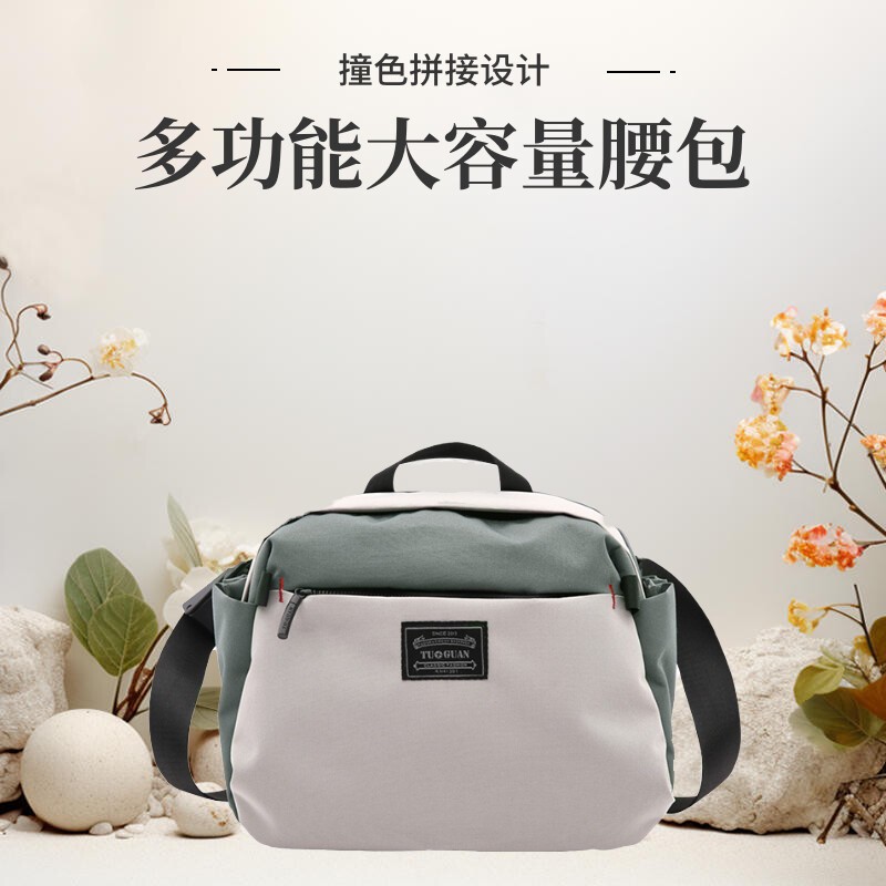 工作复古帆布腰包男多口袋耐磨斜挎防摔防震手拎挎包个性时尚手提