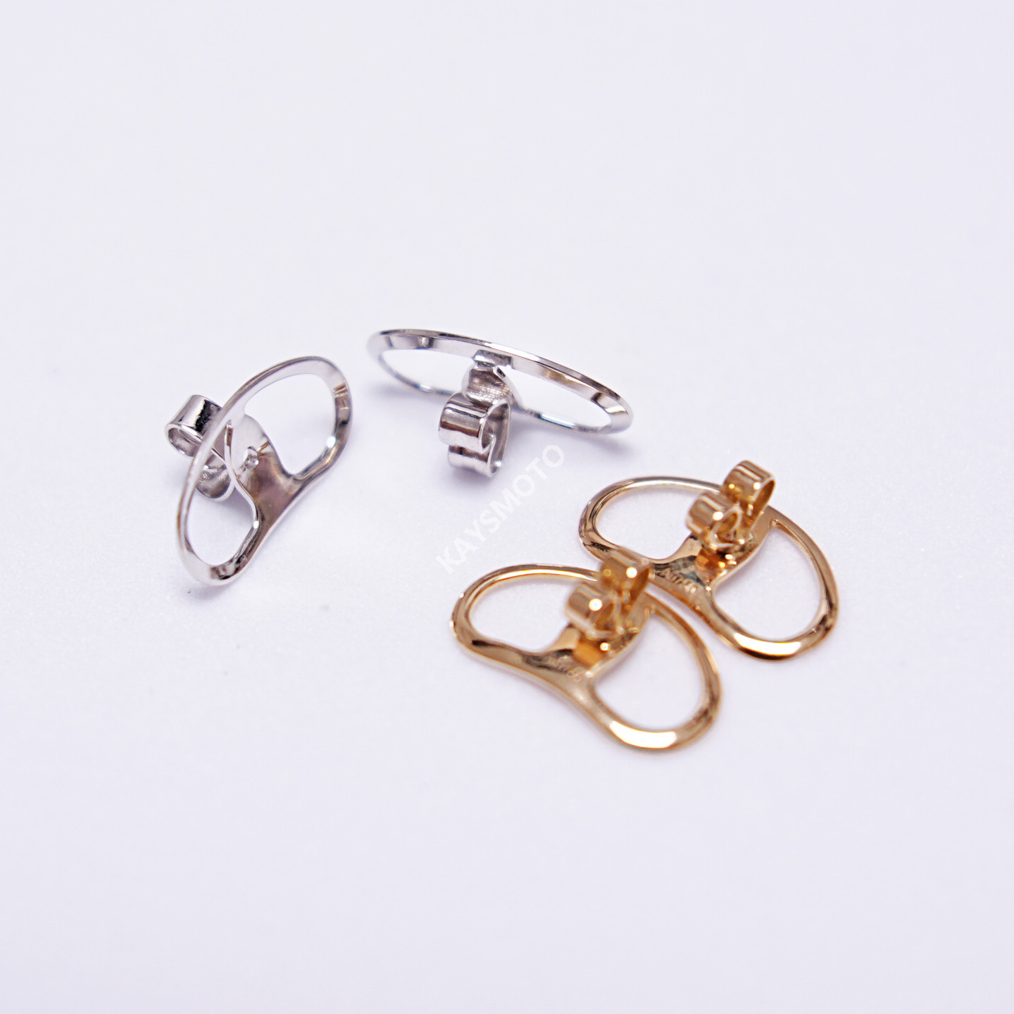 18K白金钻石珍珠耳钉耳环配件