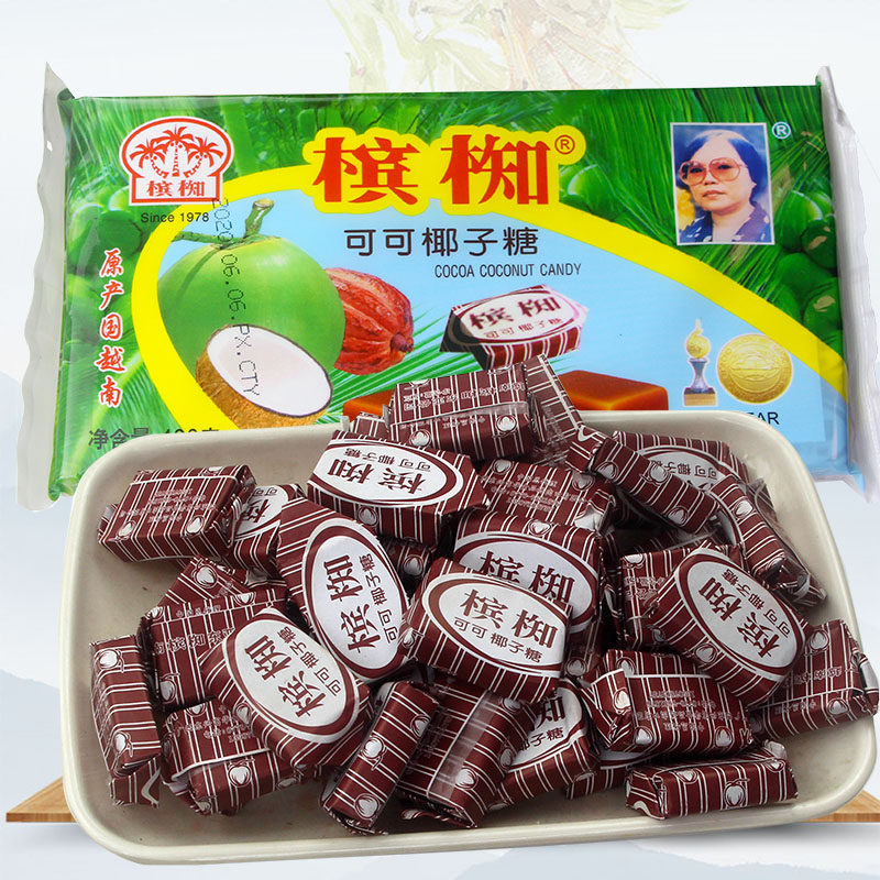 槟椥可可味椰子糖300g大袋装80粒越南进口海南特产休闲零食糖果