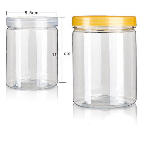 圆形PET塑料瓶8.5CM*11CM透明盖子食品密封罐包装花茶罐饼干罐子