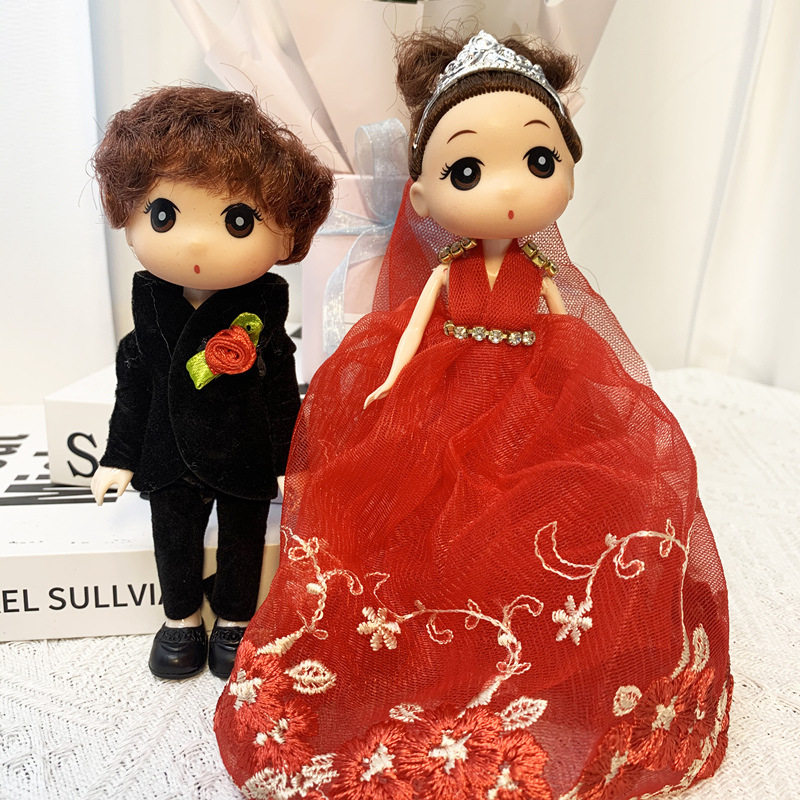 迷糊结婚情侣娃娃婚车车头新郎新娘玩偶公仔网红婚礼婚房摆件