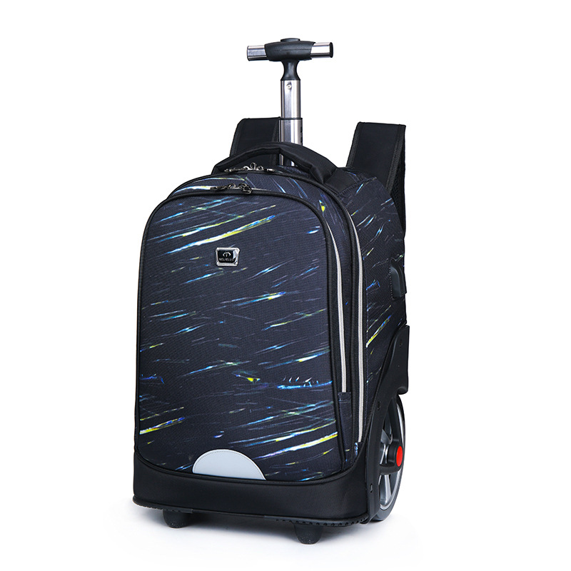 中学生大轮拉杆书包男女休闲双肩背包大容量旅行包可爬楼减负