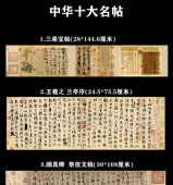 中华传世十大名帖书法名画兰亭序复制古代国画高清艺术微喷定制