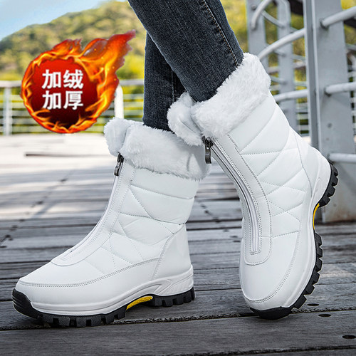 贝艾梦女鞋高帮加绒棉鞋雪地靴