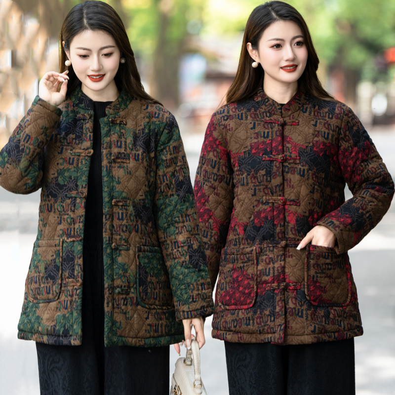 民族风妈妈装秋冬新款棉衣中年女士复古气质盘扣棉袄外套立领棉服,女装/女士精品,中老年女装,淘宝优惠券,粉丝福利购,淘宝优惠卷