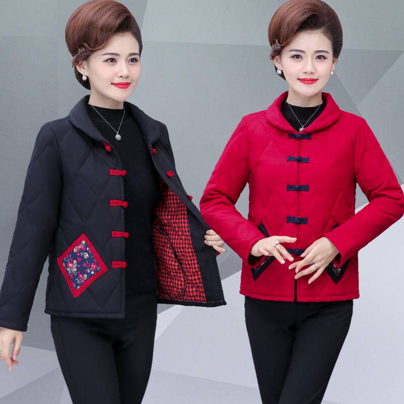 民族风妈妈装秋冬短款小棉衣中老年人衣服女士复古盘扣棉袄外套潮,女装/女士精品,中老年女装,淘宝优惠券,粉丝福利购,淘宝优惠卷