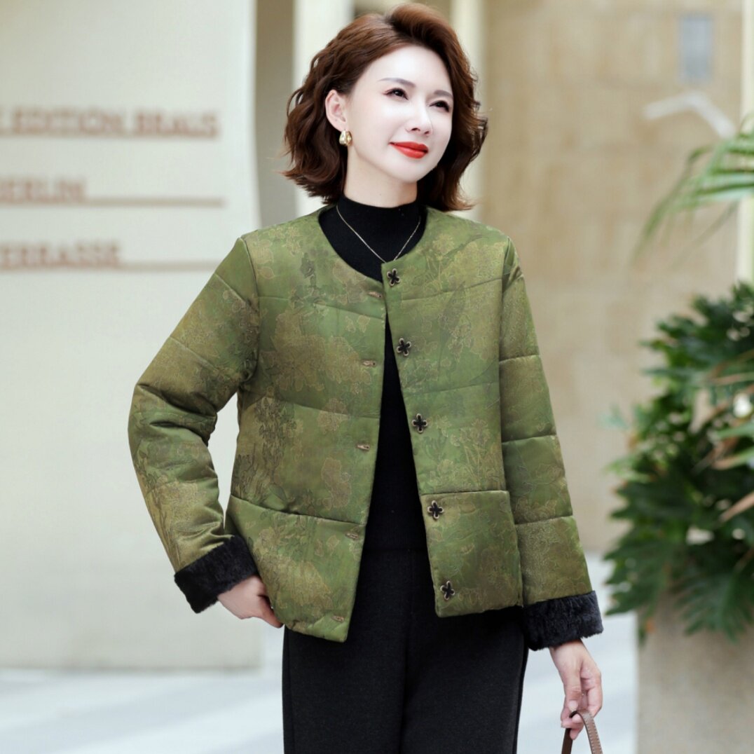 女士新中式国风短款棉服外套中老年妈妈装2025秋冬季洋气保暖棉袄,女装/女士精品,中老年女装,淘宝优惠券,粉丝福利购,淘宝优惠卷