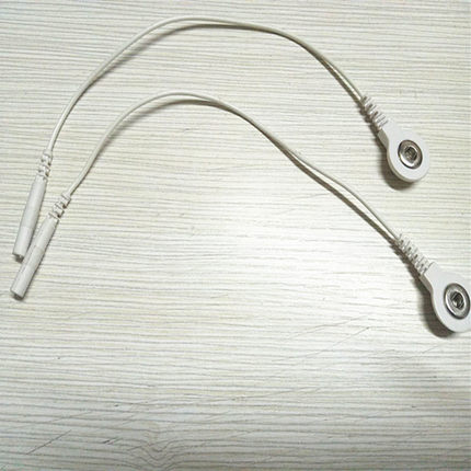 按摩理疗仪电极贴片转换接线 插针纽扣理疗器导线电疗配件 一对价