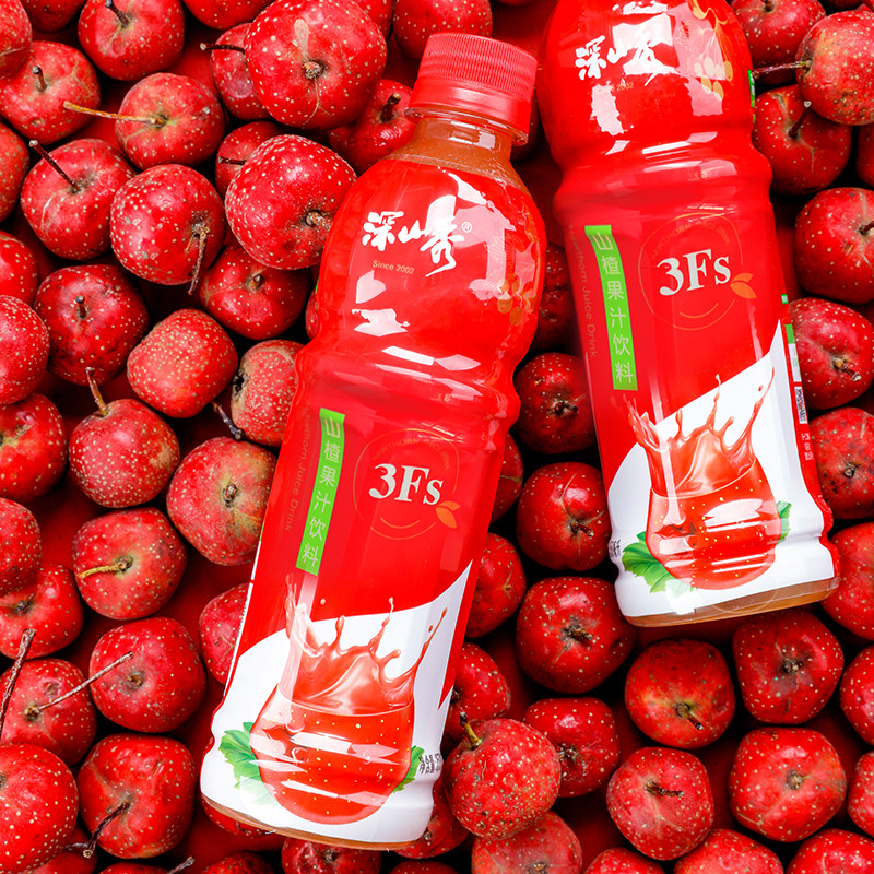 深山秀山楂果汁饮料果蔬味汁东北鞍山岫岩酸甜358ml*12瓶整箱包邮